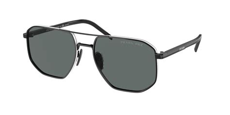 Prada PR 59YS Polarized 1AB5Z1 Sunglasses in Black Silver 